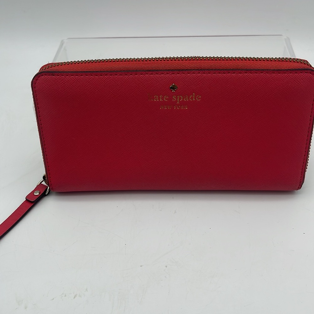 Kate Spade New York Long Wallet Zip Around Travel Card Slots Pink